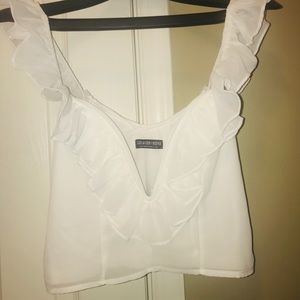 LAST CHANCE White Deep V Crop Top